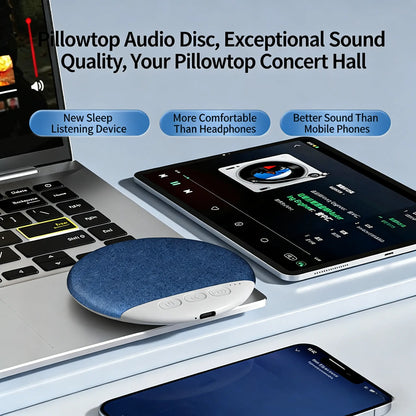2026 Ultra-Slim Bluetooth Pillow Speaker, Bone Conduction Sound System, Silent Sleep Aid, Portable Rechargeable, Music Player, Wireless, Compatible with Android/Ios. Perfect for Valentine'S, Back-To-School, Travel, and Mother'S Day Gifts.