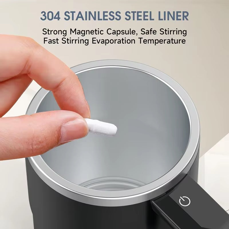 Rechargeable Magnetic Self-Mixing Coffee Mug - Waterproof 380ML Travel Mug for Coffee & Tea